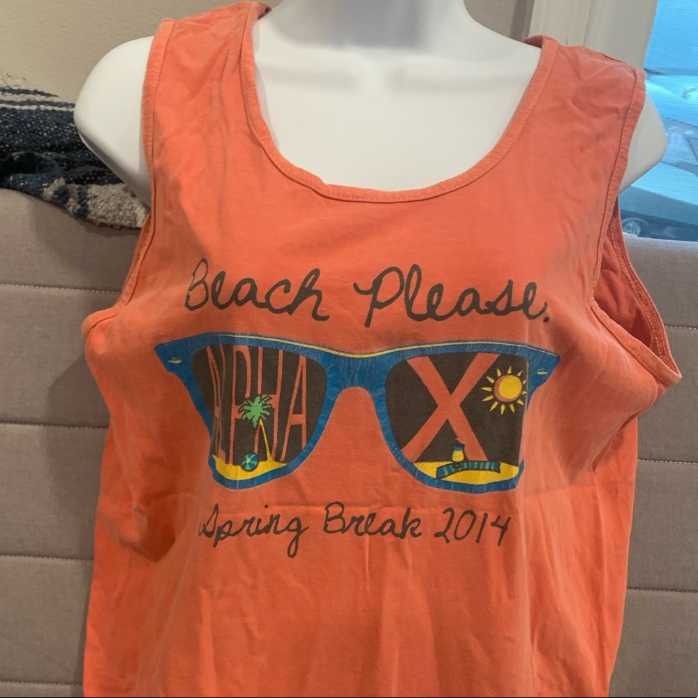 “Beach Please Alpha Xi Spring Break 2014” Comfort Colors tank